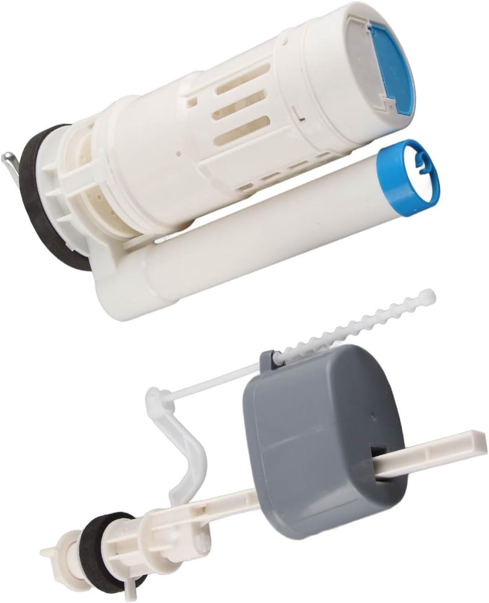 Waterbesparende Toiletreparatieset, Eenvoudig Te Installeren, 20 Cm Spoelkleppen en Vulklepset met Drukknop, ABS-materiaal voor Watertank van 23 27 Cm