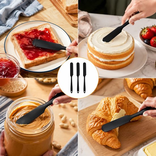 Silicone Spatel Set 3-dlg, Hittebestendig tot 315°C, Ideaal voor Dee — afbeelding 3