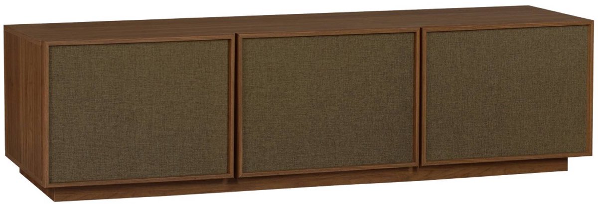 sweeek Tv-meubel houtdecor en stof 3 deuren 180cm - kuba Walnoot