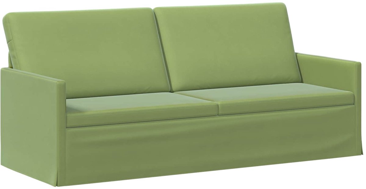 vidaXL 3-zits - sofa - Lichtgroen - 190 - x - 81 - x - 82 - cm - fluweel