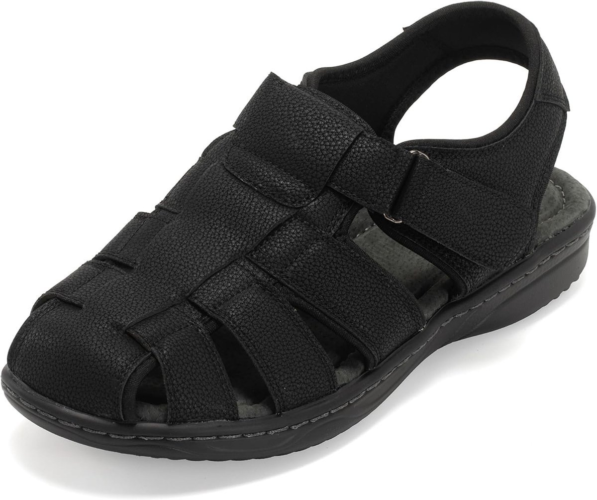Herensandalen 42 - kunstleer - verstelbare sluiting - antislip en ademend voor zomer - ShopVlot