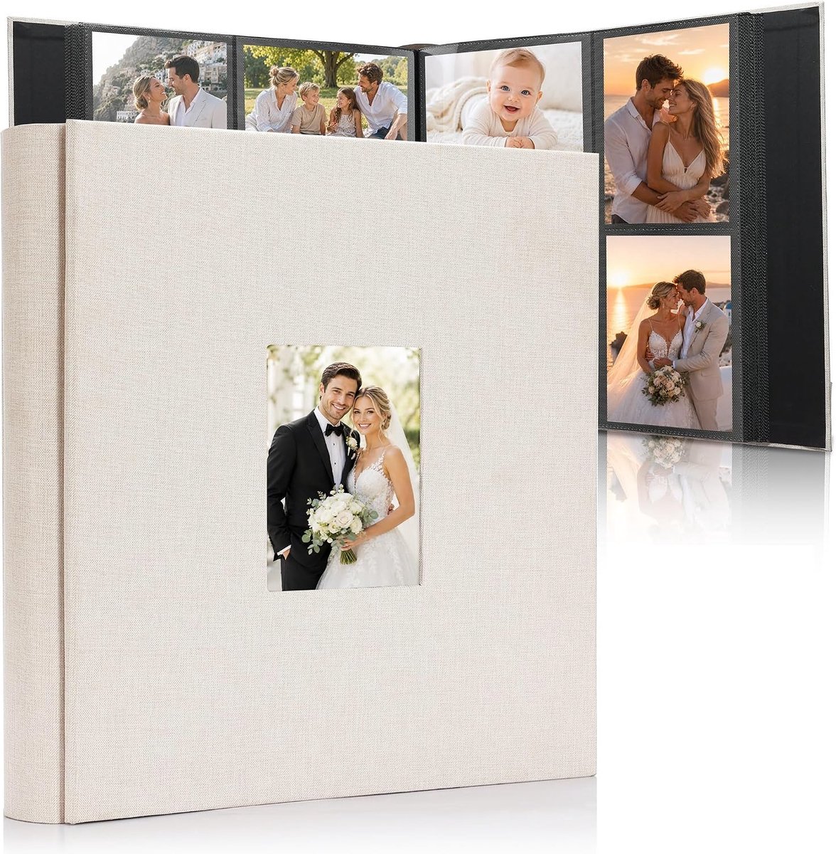 SnelShoppen - DazSpirit Fotoalbum 10x15 cm - 600 Foto's - Linnen Insteekalbum met 60 Bladen voor Familie, Bruiloft, Baby, Herinneringen