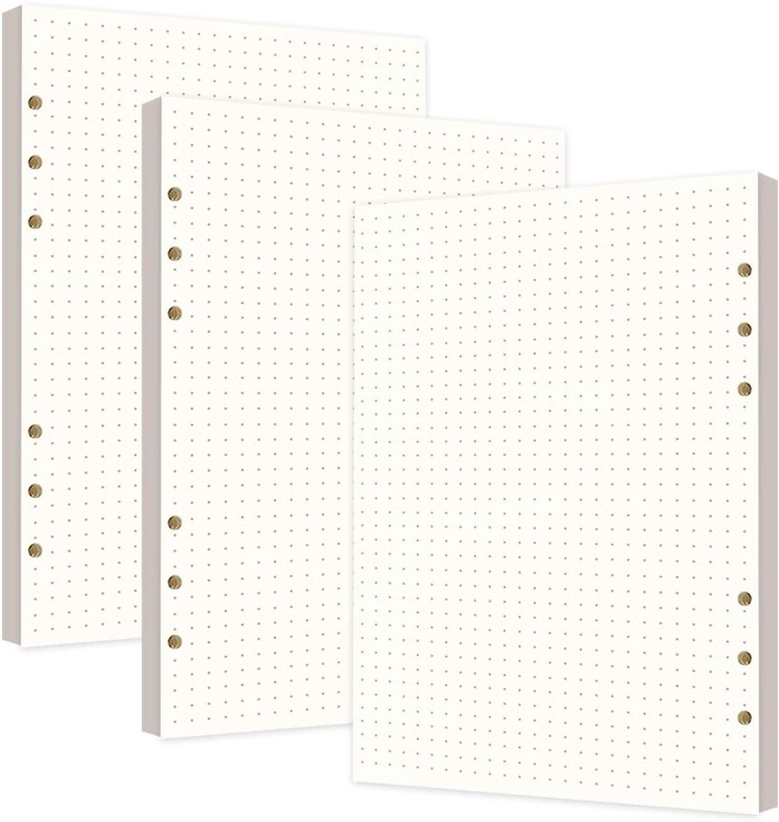 SnelShoppen - 3 Packs Dotted Paper A5, 6 Gaten Vulpapier, Perfect voor Notitieboek, Journal, Schetsen en Schilderen, 240 Vellen, Dotted Refill Papier