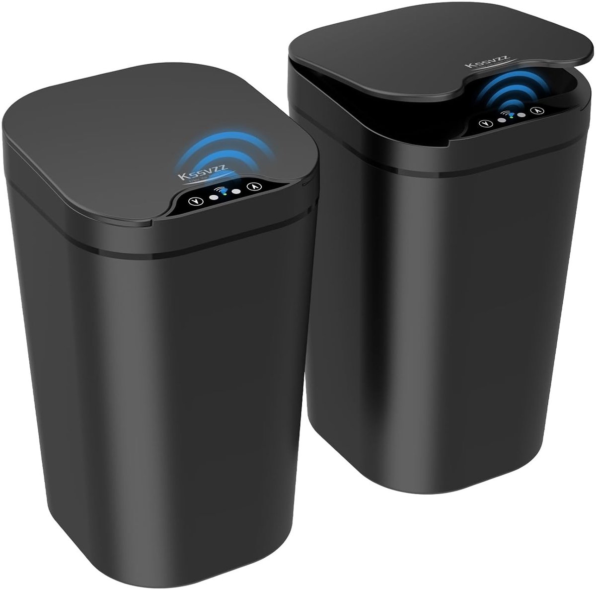 SnelShoppen - Set van 2 Sensor Afvalbakken 10L Automatische Prullenbak met Deksel, Elektrische Afvalbak voor Badkamer, Kantoor, Keuken en Slaapkamer (