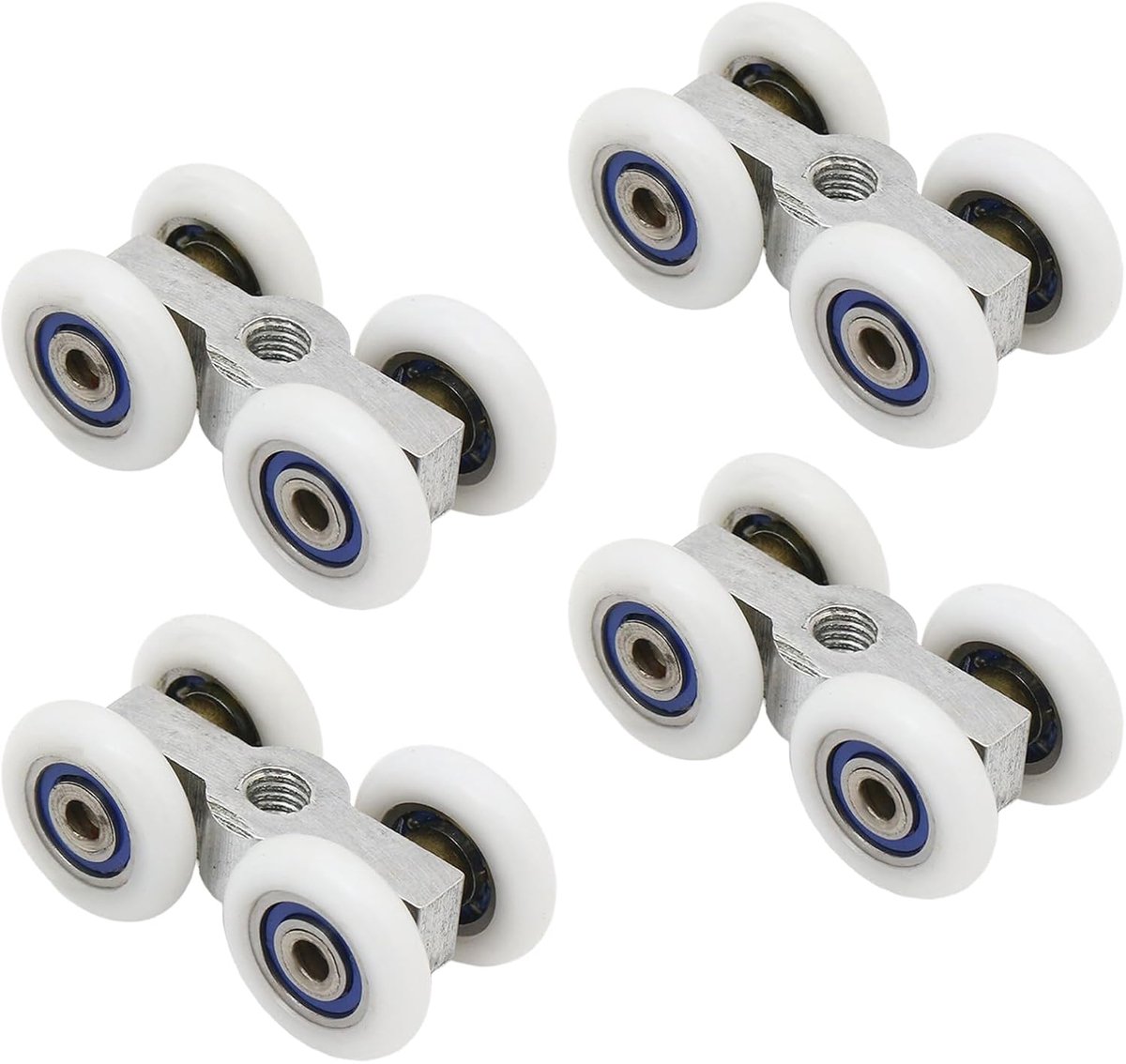 Aluminium rolletjes 20 mm - M6 draad - 4 stuks - stil en duurzaam voor douchedeuren - ShopVlot