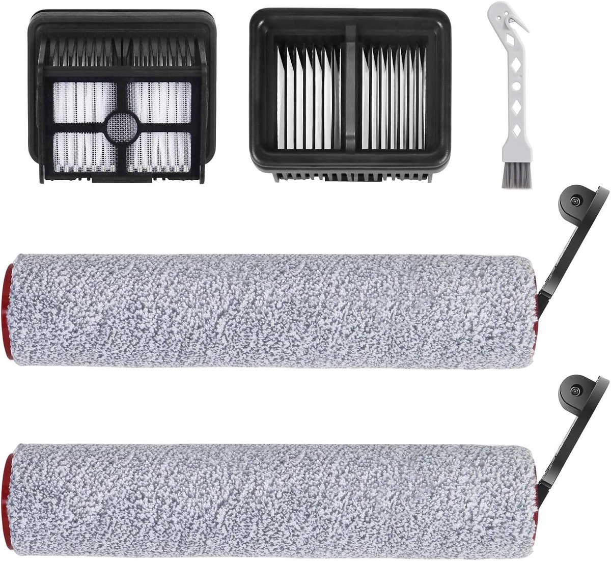 SnelShoppen - 5-delige Accessoireset voor Nat en Droog Stofzuiger - 2 Borstels, 2 Filters, 1 Reinigingsborstel - Perfecte Compatibiliteit, Geschikt vo