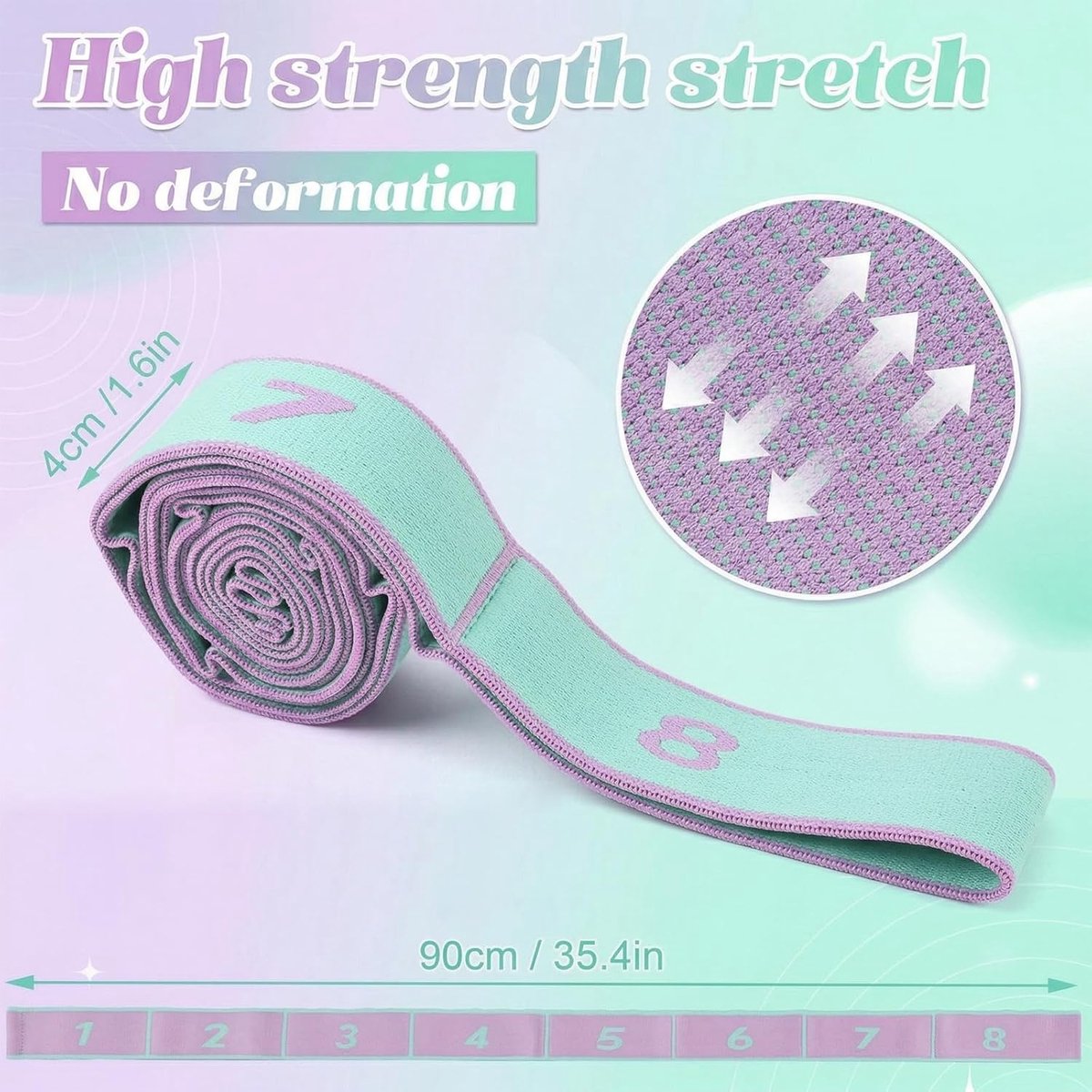 3 stuks elastische krachttraining, elastische sportband, 8 krachtniveaus, elastische band, sport, fitness, krachttraining, voor yoga, pilates