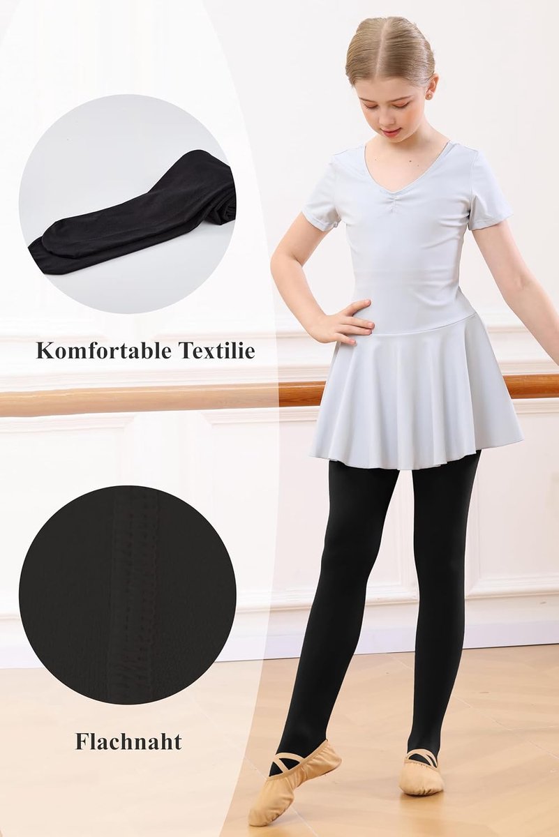 Danspanty's voor Meisjes, Ultra Zachte Overgangspanty's, 1/2 paar Danssokken voor Balletschool en Gymnastiek