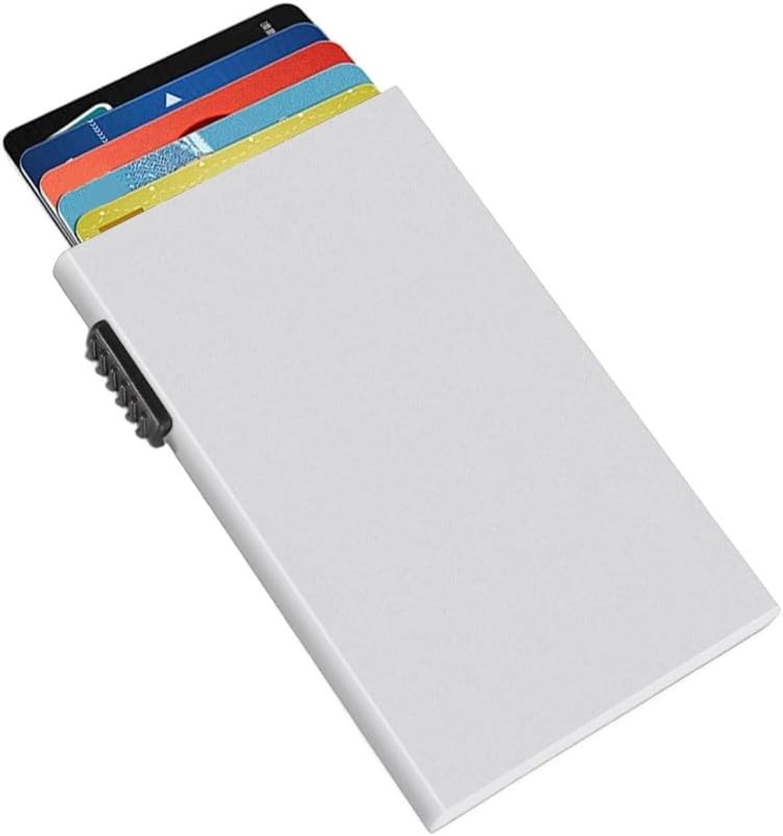 Slank pop-up kaartenetui, slim wallet met RFID-bescherming, creditcardhouder metaal voor dames en heren, automatisch, plaats tot 6 kaarten