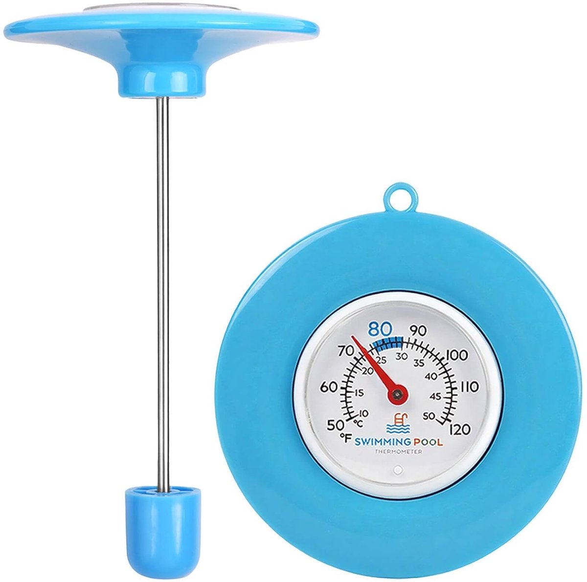 Thermometer voor Zwembaden, Analoge Zwembadthermometer, Drijvende Thermometer, Zwembadthermometer Drijvend, Zonder Batterij, Zonder Magneet, Zonder Vloeistof, voor Zwembaden, Badkuipen