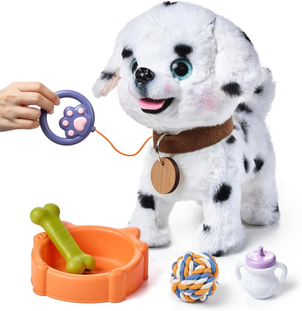 OR TU Hondenspeelgoed Kinderen Pluche Puppy Elektronische Huisdieren met Afstandsbediening, Speelgoed Hond die Loopt en Blaft, Realistisch Interactief Speelgoed voor Kinderen Meisjes Jongens Cadeau