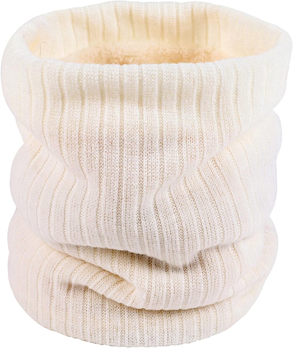 Fleece nekwarmer, thermische snoods, unisex dikke gebreide cirkelsjaal voor fietsen in koud winterweer, voor fiets- en motorsport