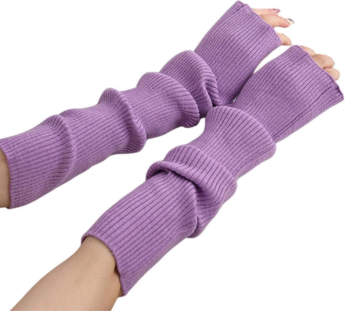 Dames winter armwarmers, dames winter gebreide handschoenen met armwarmers, lange vingerloze polswarmers dames handwarmers manchetten