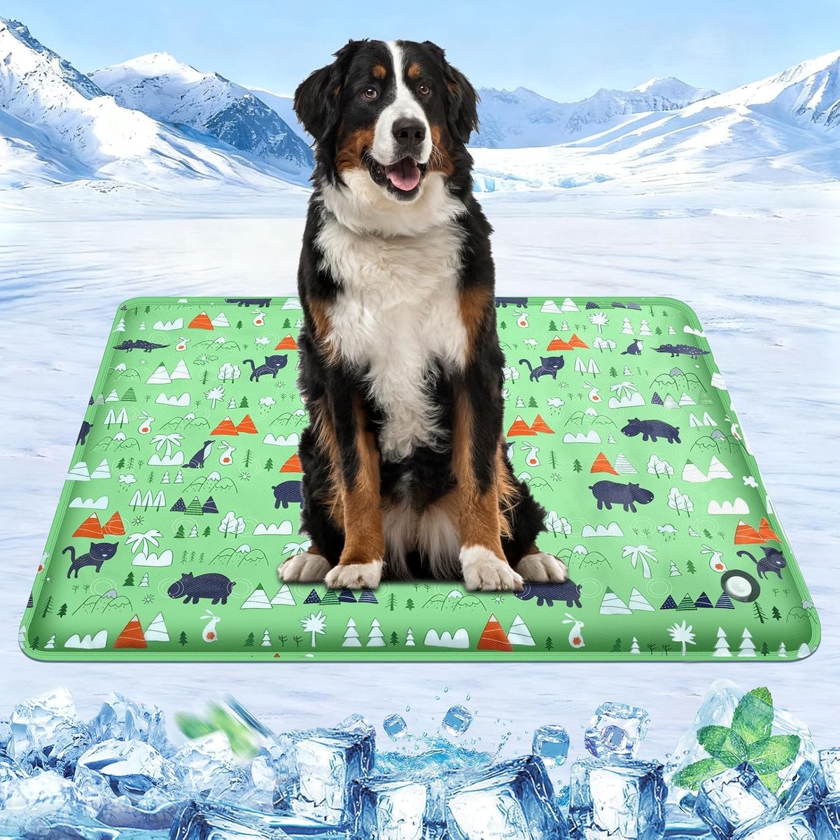 Koelmat voor honden en katten, zelfkoelende hondenkoelmat, zelfkoelende deken voor hond en kat, met niet-giftige gel, koelkussen, hondenmat, voor honden, zelfkoelende huisdiermat(60x90cm)