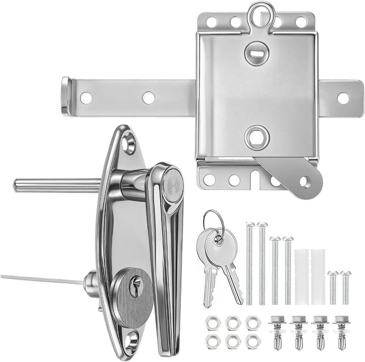 L-garageslot, poortslot met interne schuifvergrendeling, sleutel, reserveonderdelen voor garagedeuren, slot retrofitset