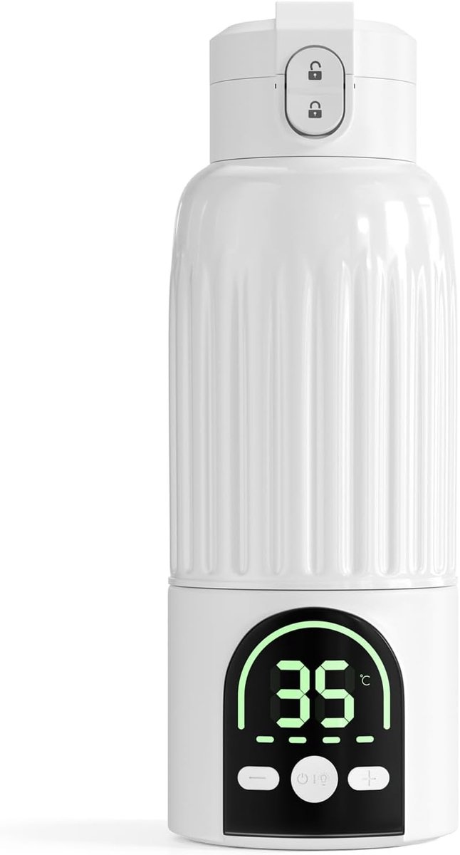 Flessenwarmer 500 ml - draadloze draagbare flessenwarmer - moedermelk en water, snel opwarmen en lange batterijduur