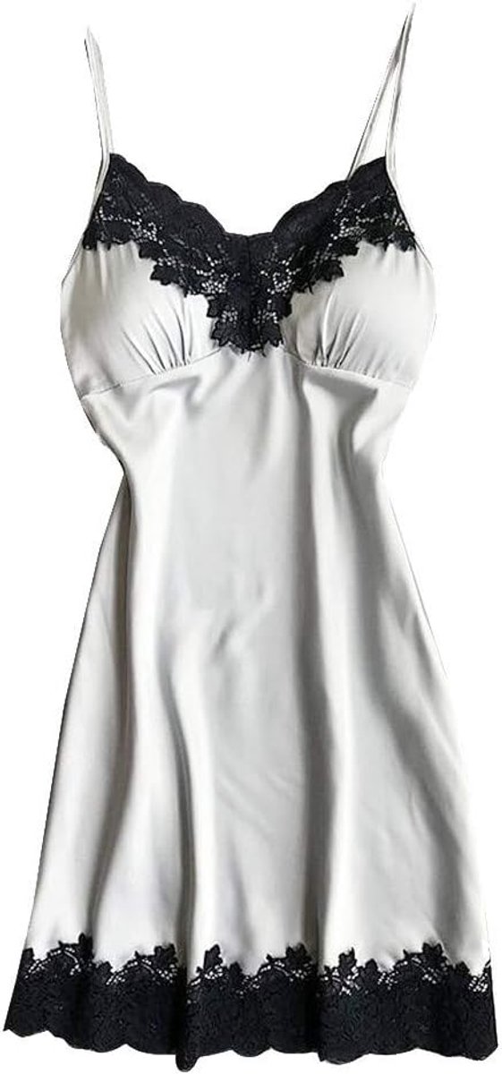 Lingerieset kant satijn babydoll transparant grote maat dames korset transparant open rug charme elegantie A422