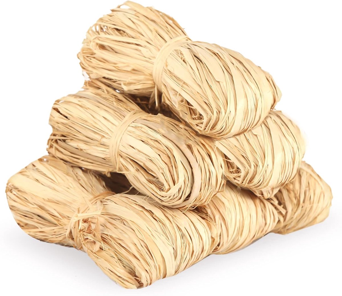 Raffia Natuurbast, 6 stuks bastband, natuurlijke bast, om te knutselen, natuurlijk papieren koord, geschenkbast voor bloemisten, tuin, bruiloft