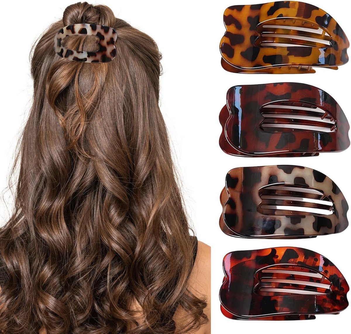 Haarspelden voor Vrouwen Meisjes Glanzende Platte Kreeftspelden Stevige Houding Haarspelden voor Alle Haartypes Grote Haar Kreeftspelden voor Dage