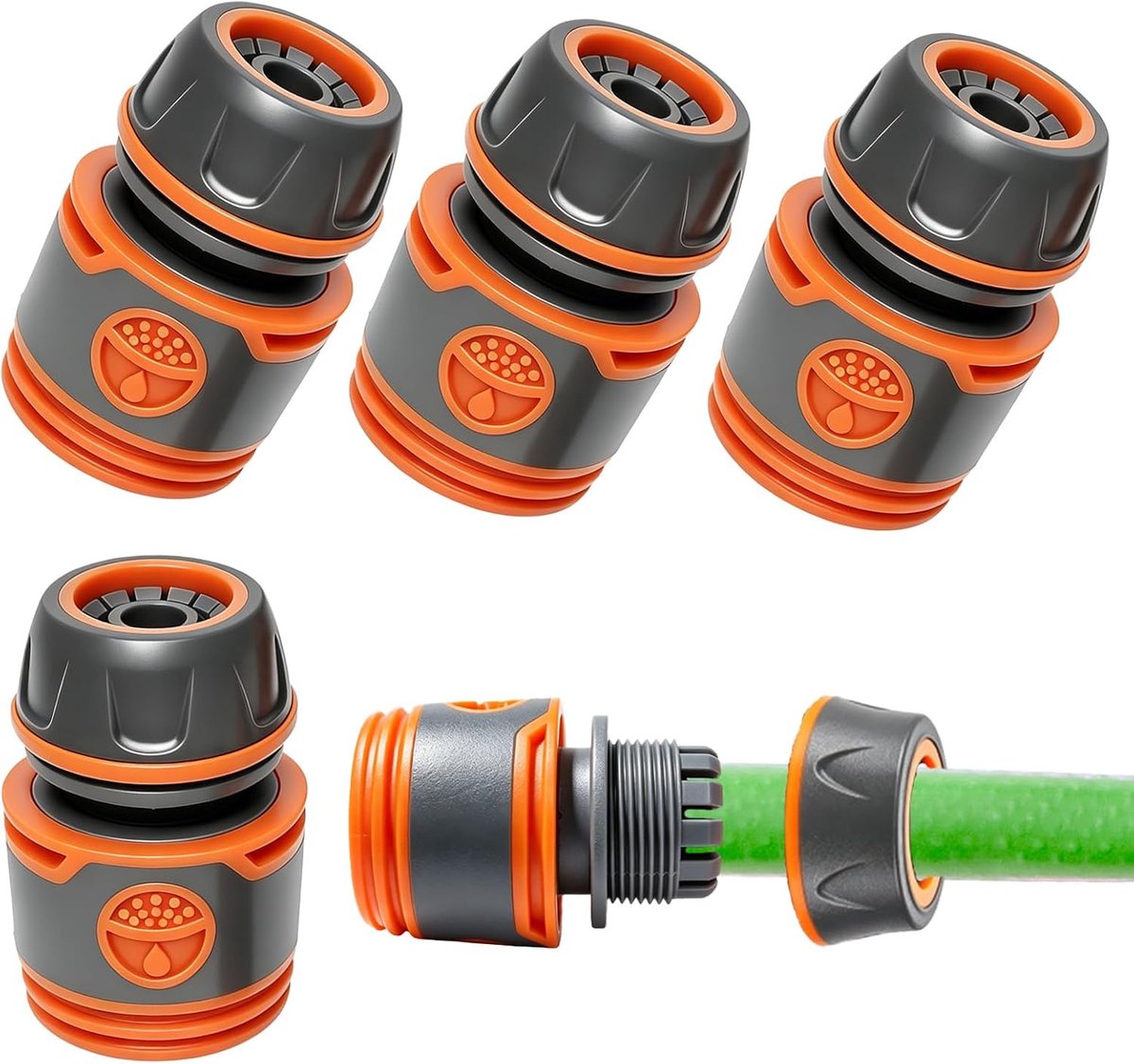 4 stuks tuinslangverbindingen 1/2 inch, snelkoppeling, universele irrigatieslang, tuinslang mondstuk voor tuin, adapter kraan, tuinslang, aansluiting tuinslang zonder accessoires