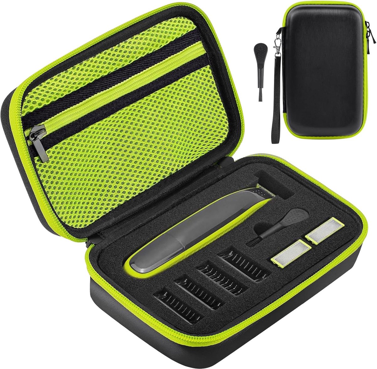 Tas voor Philliips O Blade QP2520/30/70/90, QP2620/30, QP2724, QP2824/30/34, QP6550 elektrisch scheerapparaat, beschermhoes, harde koffer met spons, Materiaal:, 30 x 23 x 3 cm