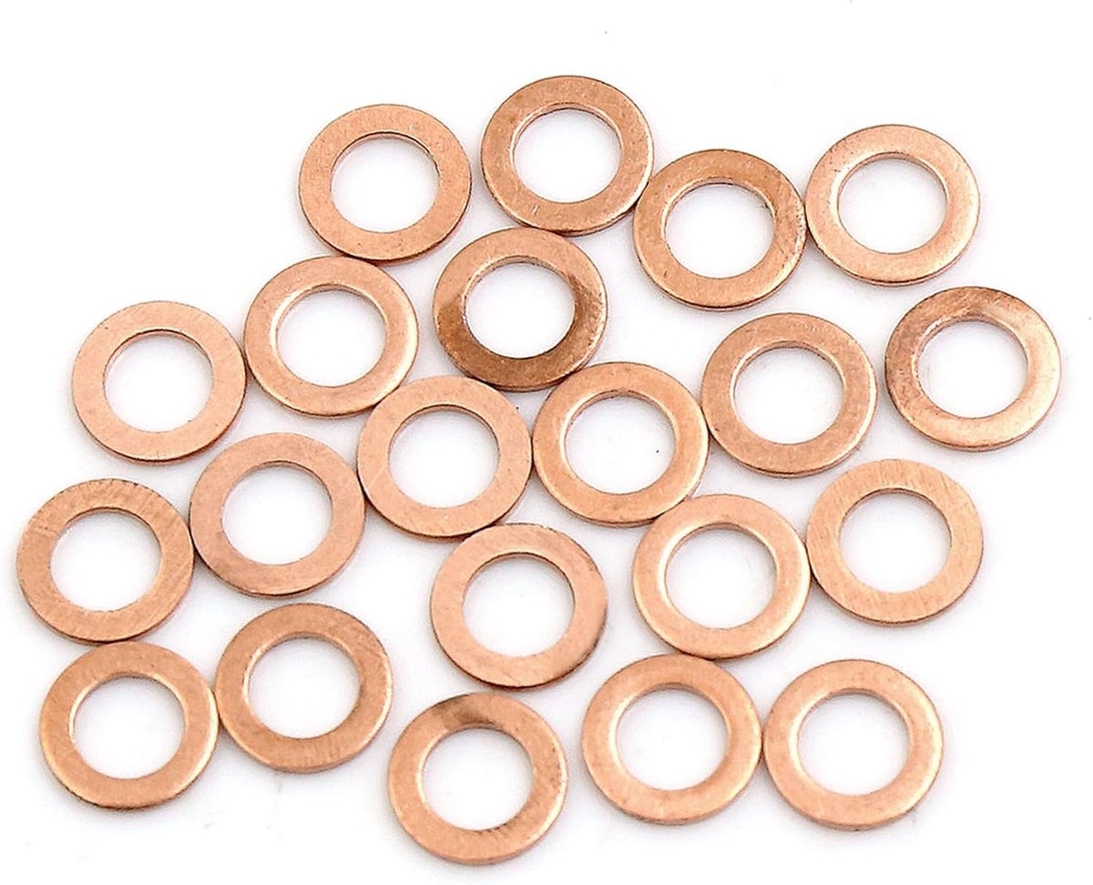 Platte afdichting, M6 x 10 mm x 1 mm, afdichtring voor schroeven, bouten, moer (set van 20 stuks)
