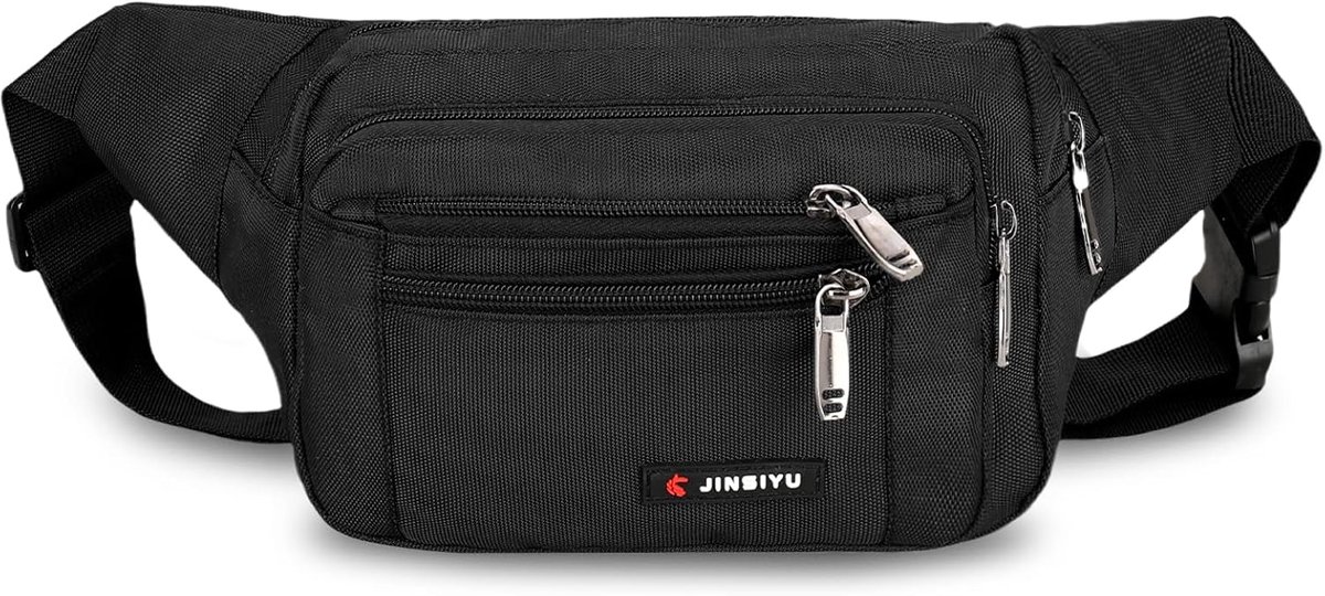SnelShoppen - Waterdichte Heuptas met Meerdere Vakken - Verstelbare Sport Heuptas voor Mannen en Vrouwen - Grote Crossbody Rugtas voor Reizen, Wandele