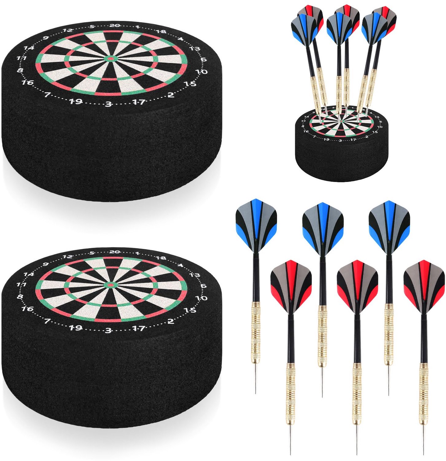 Set van 2 Dart Holders en 6 Steel Dart Flights