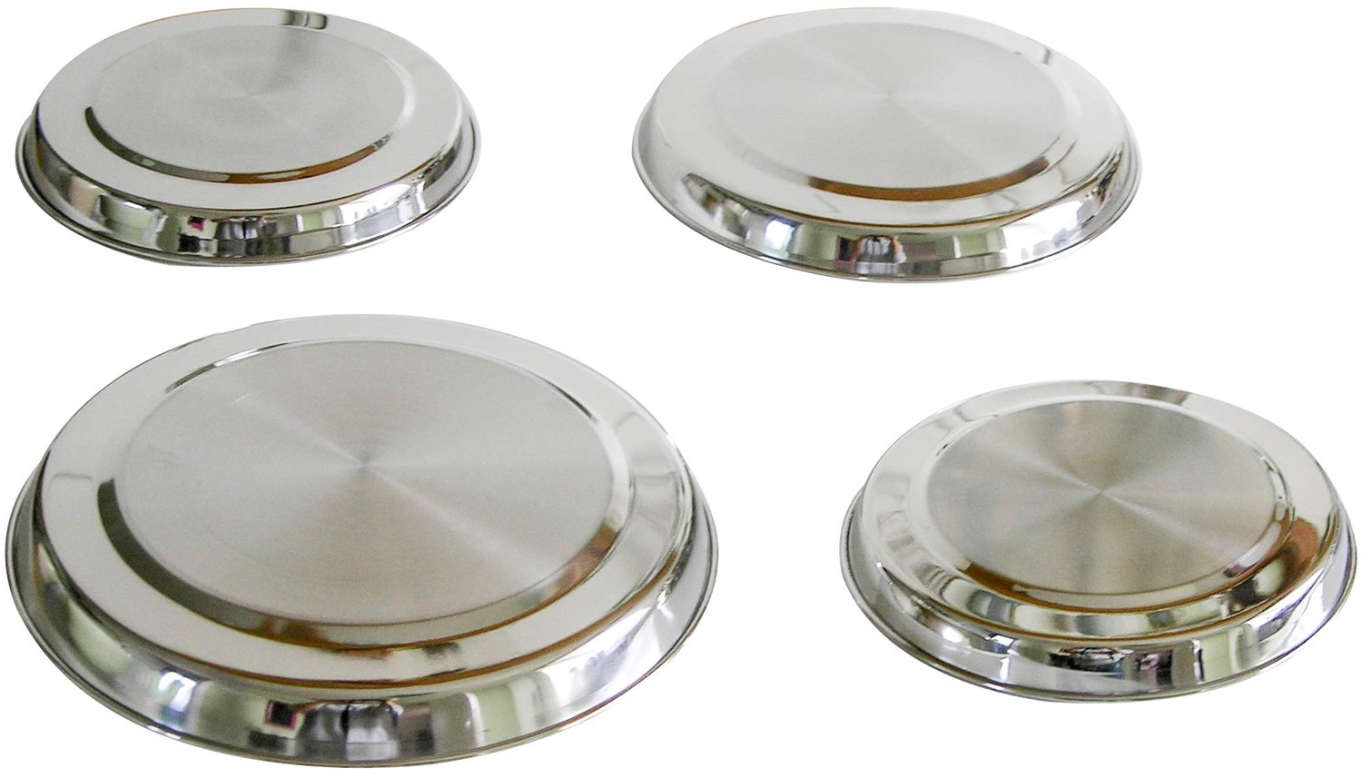 Fornuisafdekplaten optimale bescherming - Roestvrij staal - Kookplaat bescherming - 4 stuks - Zilver - Diameter 20/16 cm - Kookplaatbescherming