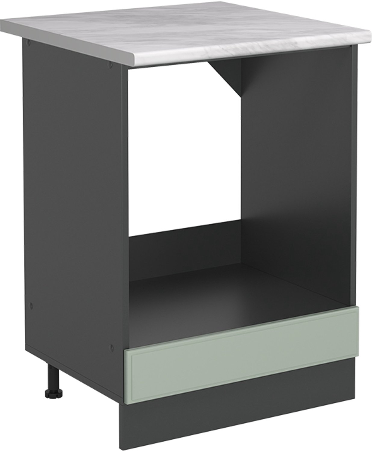 Vicco Ovenombouwkast R-Line, Mint landelijk/Antraciet, 60 cm marmer werkblad