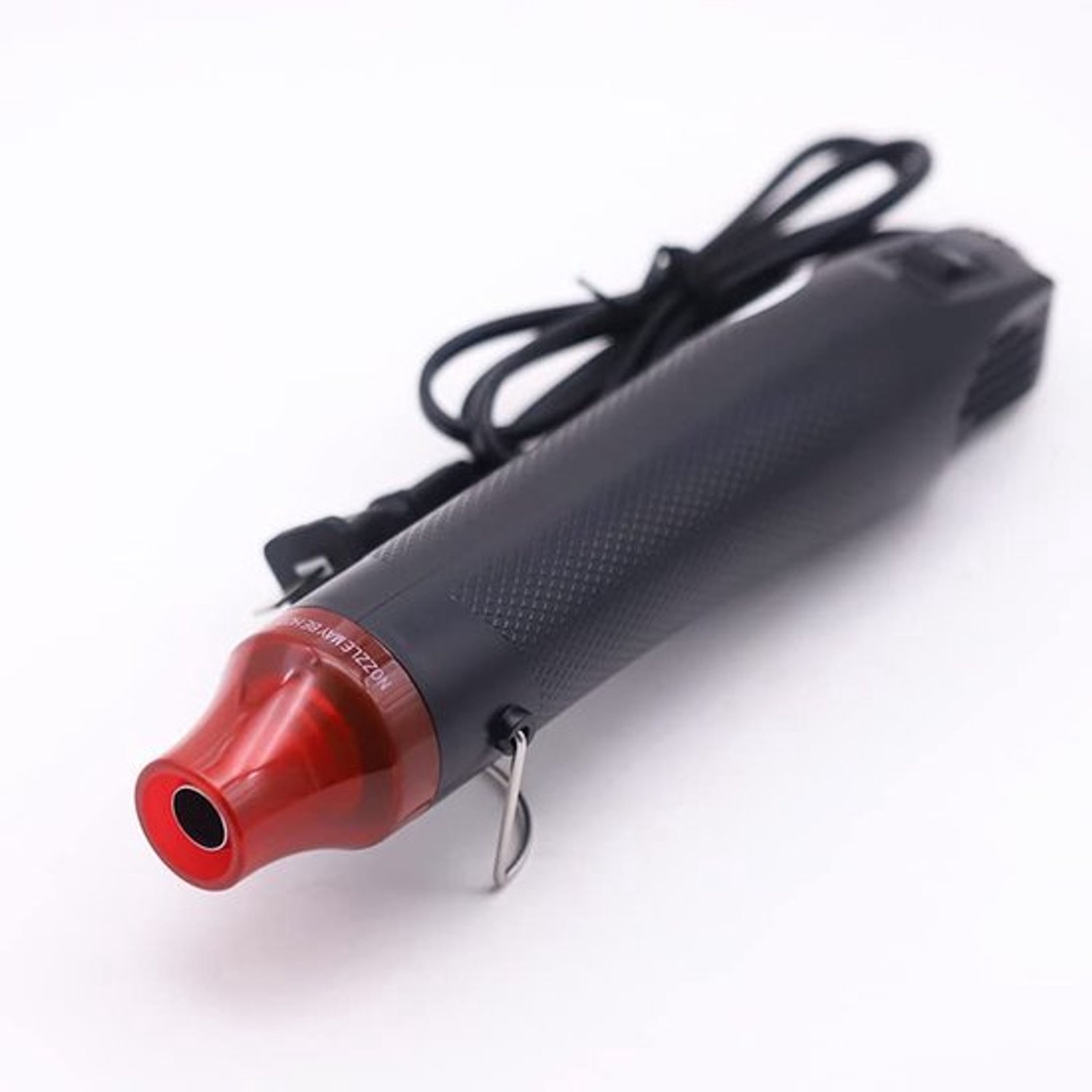 Mini heteluchtpistool, 300W, 22,5 cm, elektrisch heteluchtgereedschap voor doe-het-zelf, verf drogen, stempelen en kleine werkzaamheden, zwart/rood