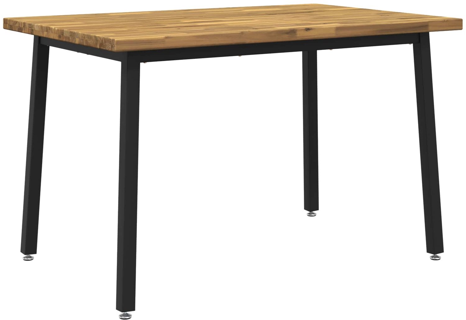 vidaXL Vierkante - Eettafel - 120 - x - 80 - x - 75 - cm - Massief - Acacia - Hout Whitewash en zwart