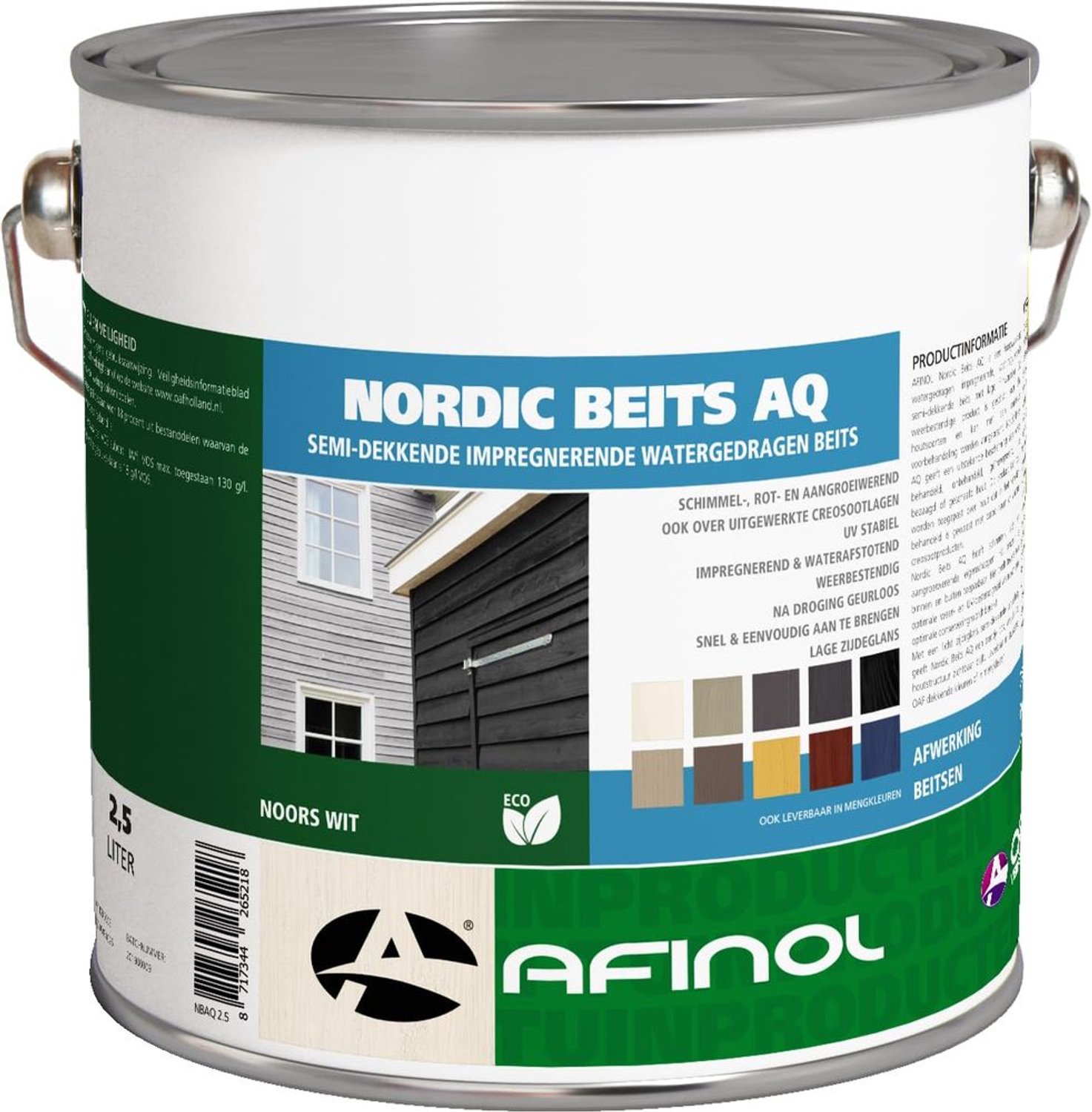 Nordic Stain AQ Norwegian White 2.5 Liter Houtbescherming