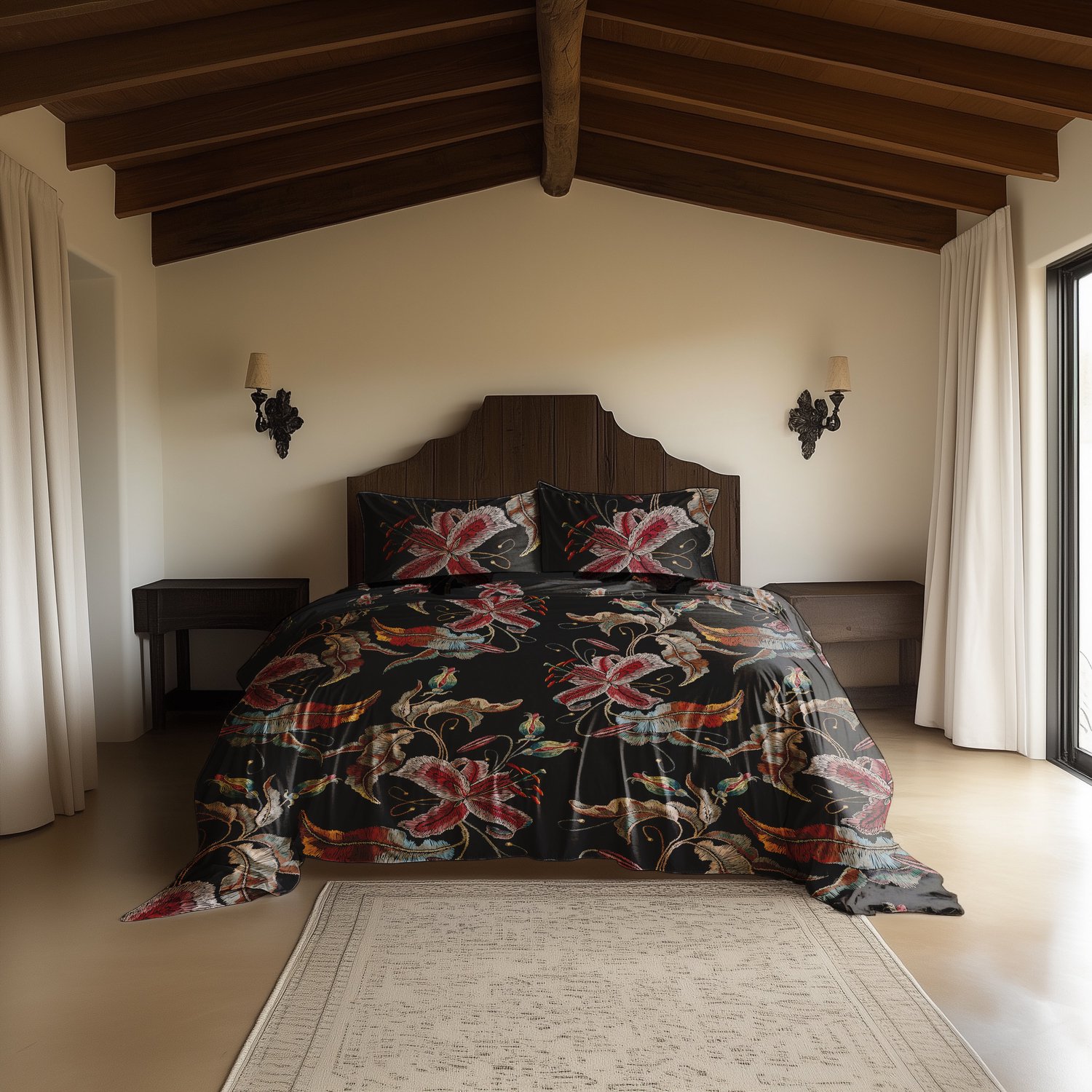 Heckettlane Dekbedovertrek Zia - Multi - Dekbedovertrek van 100% Katoen-Satijn - Dekbedovertrek 260x200-220 cm - Lits-Jumeaux XL - Santa Fe Zia Multi