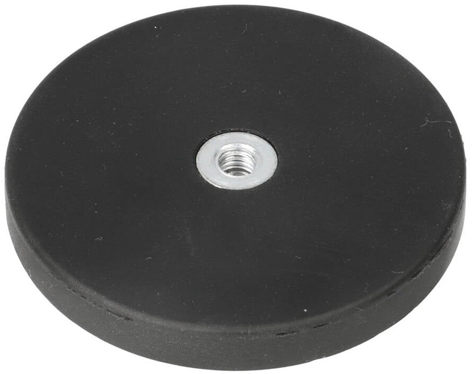 Neodymium Rubber Potmagneet Ø66 x 8,5 mm N40 inwendig schroefdraad M6