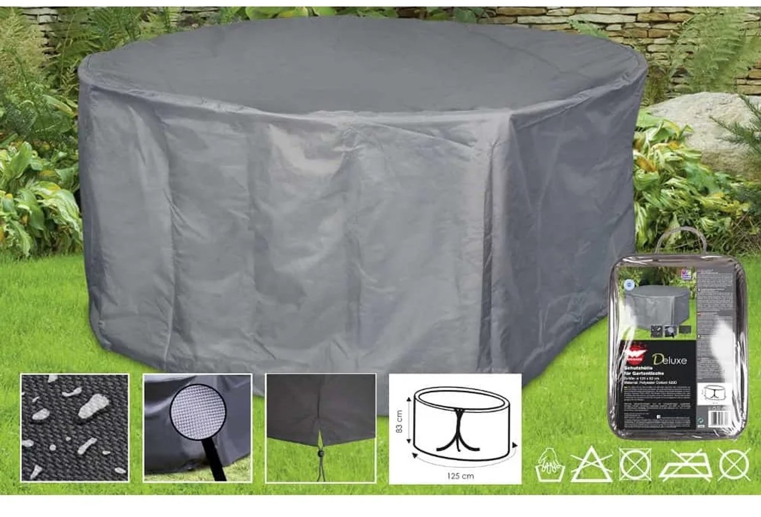 Boni-Shop® Tuinmeubelhoes voor tuintafel 125 x 83 cm Grijs