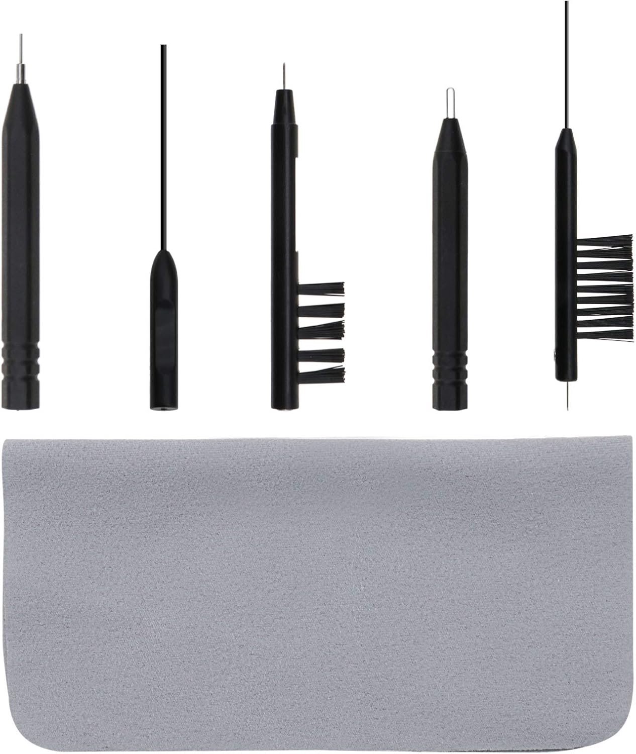 Hoorapparaat schoonmaakset 6pcs - multifunctionele borstel - met magneet en microfiber doek - Vemera