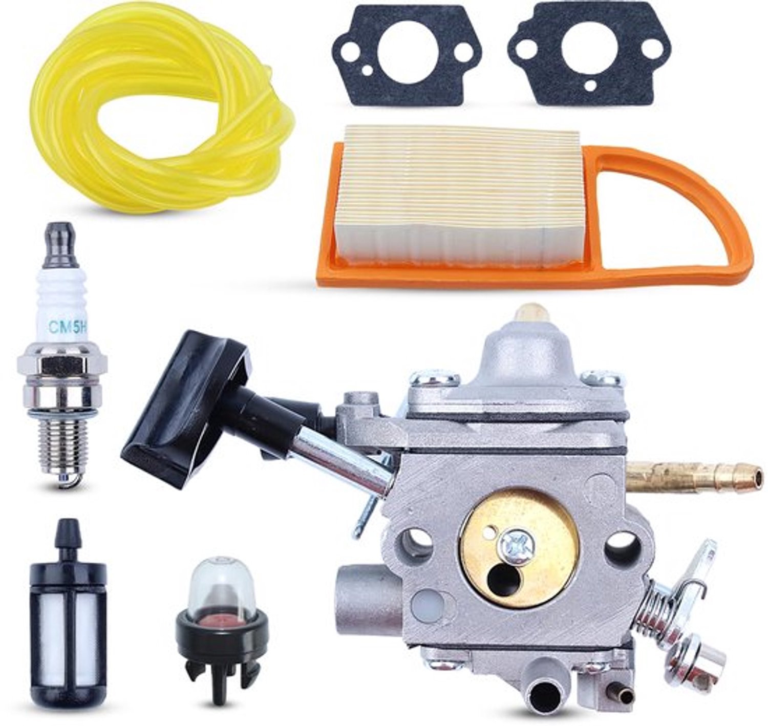 Carburateurset voor BR600 BR500 BR550 bladblazer, carburateur met pakking + luchtfilter + bougie + brandstoffilter, reserveonderdelen