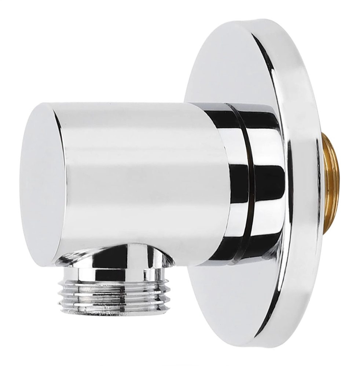 Doucheslang Connector G1/2 inch - Koperen Wandmontage - Gegalvaniseerd Zilver - Messing - 5,5x6cm - Duurzaam en Slijtvast - Doucheconnector