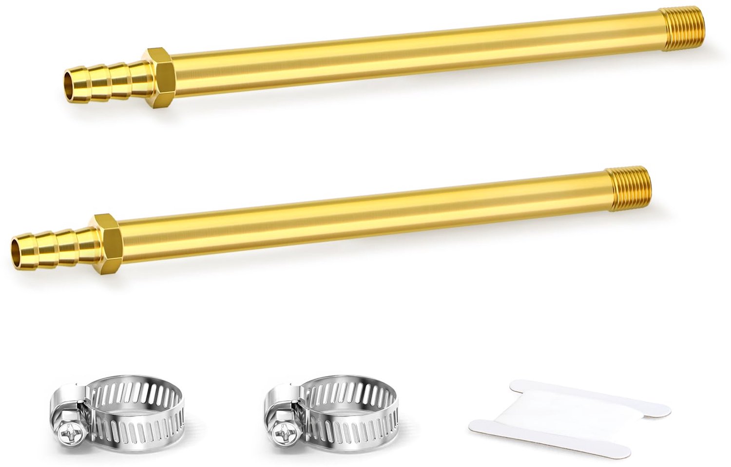 2PCS Messing Verlengde Slangpilaar Fitting 1/4" BSP Mannelijk naar 10mm 200mm