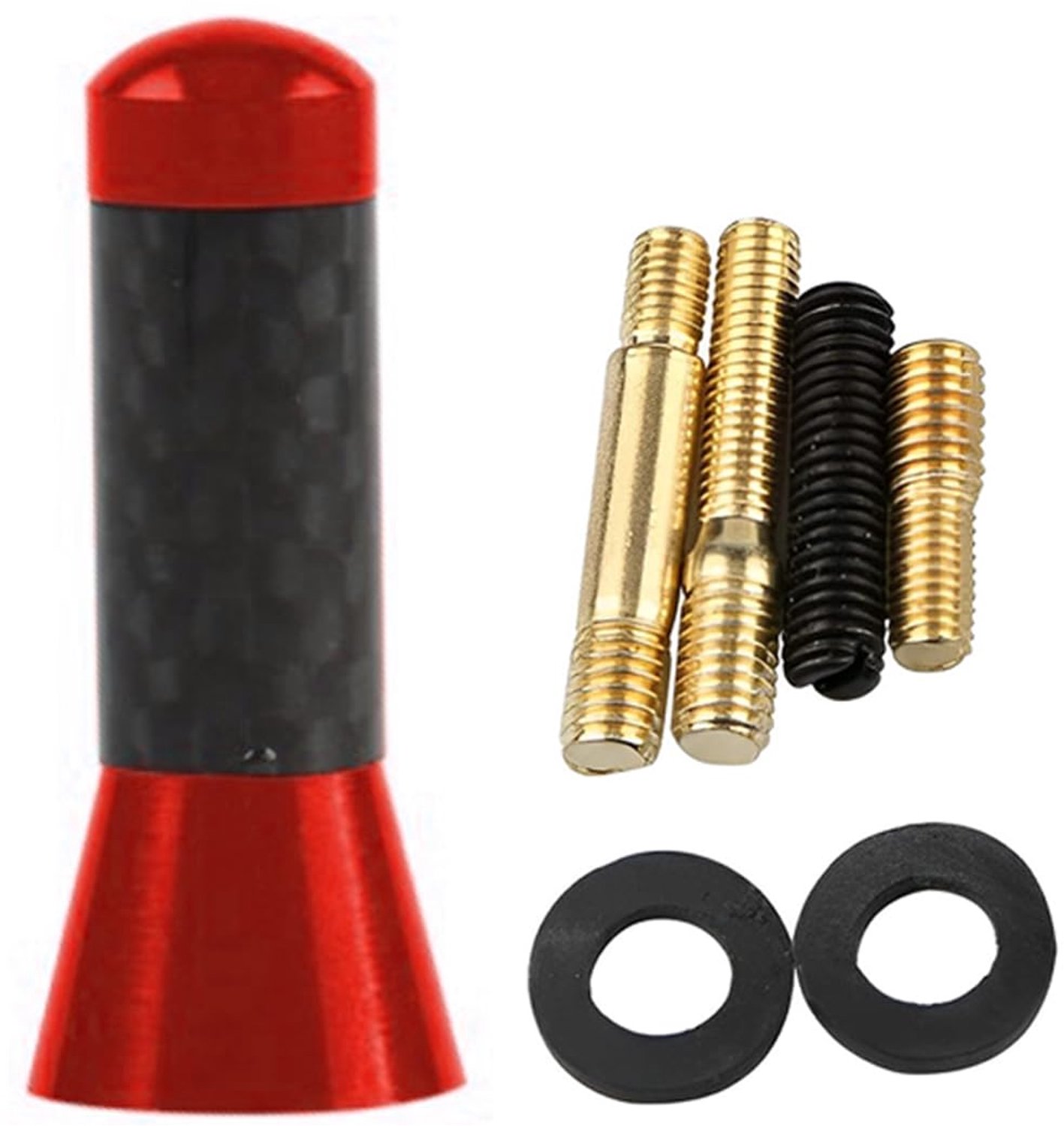 Universele Autoantenne - Korte Staaf van Aluminiumlegering - Rood