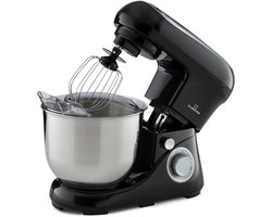 Klarstein Keukenmachine Bella Pico 2G Mixer - 1300 W - 6 Vermogensstanden En Pulsefunctie - Planetair Mengsysteem - RVS Kom Met 5 L Inhoud - 3-Delig Accessoires: Meng- En Kneedhaken Van Gegoten Aluminium, Roestvrijstalen Garde - Compact - Zilver