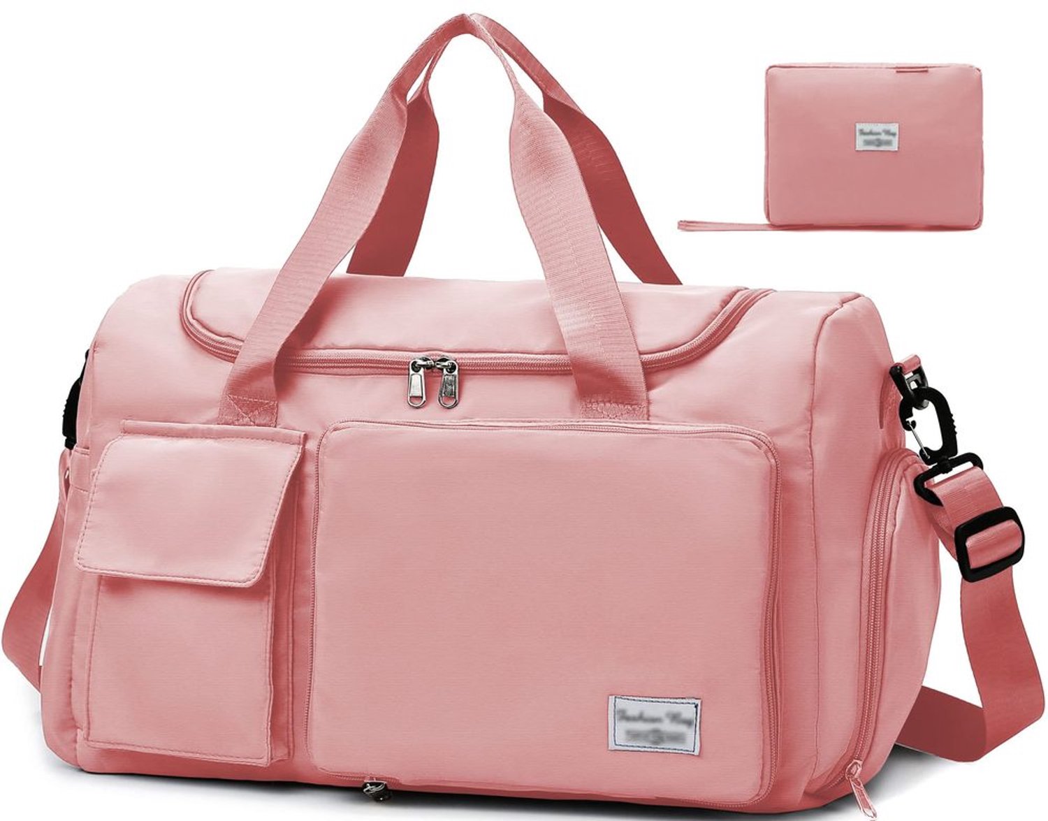 Opvouwbare Reistas Dames Groot met Schoen- en Nat Vak Roze
