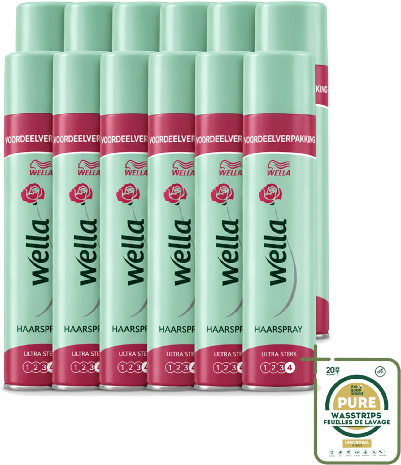 12 x Wella – Ultra Strong Hold – Haarspray – 400 ml - Wasstrips - Haarspray - Haartypen - UV Bescherming - Haar Fixatie - Haar Verzorging