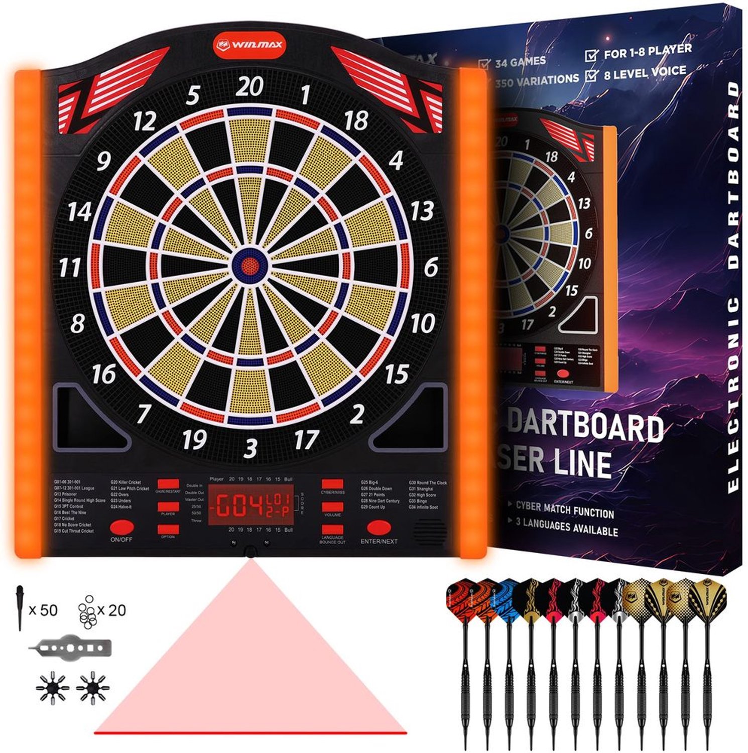 Elektronische Dartset voor 1 tot 8 Spelers