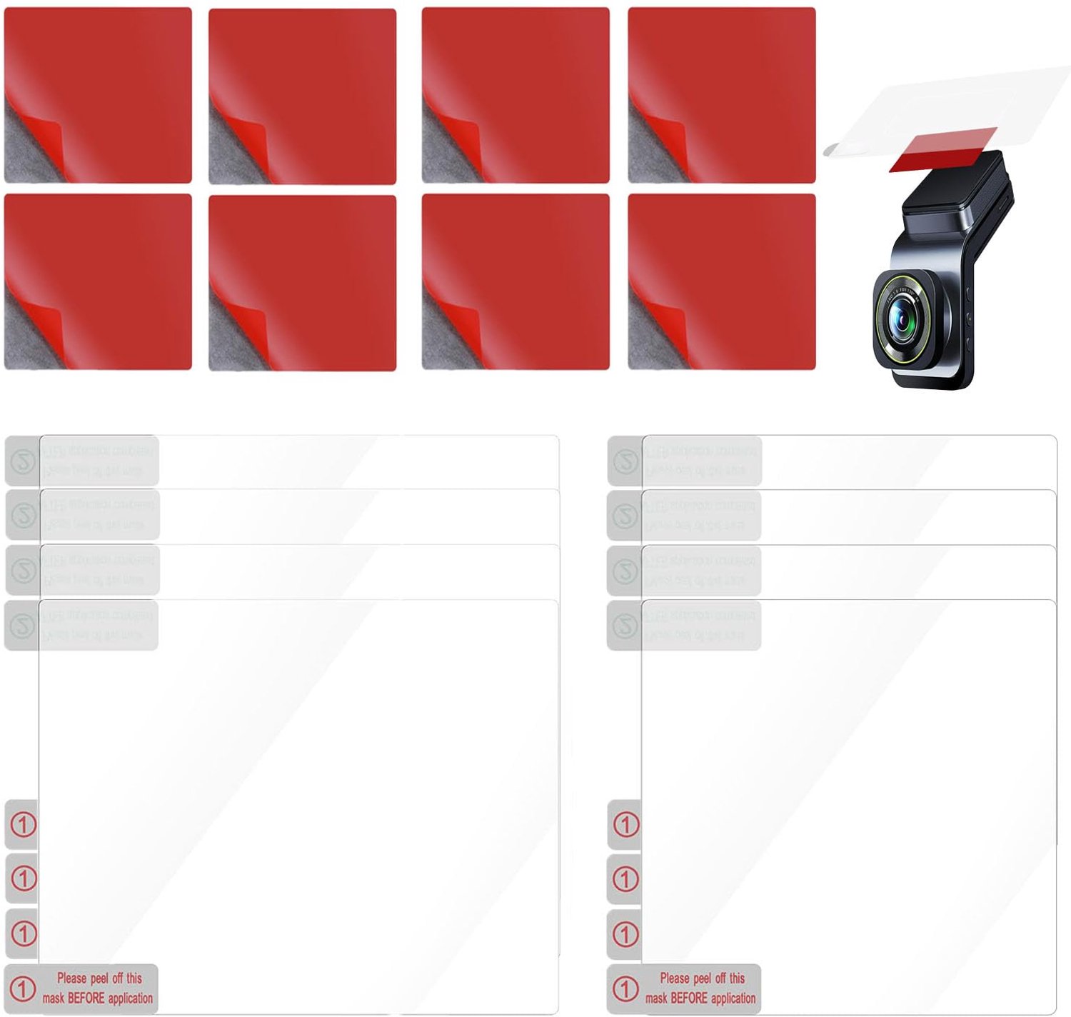 Dashcam Stickers voor Auto's, 16 Stuks
