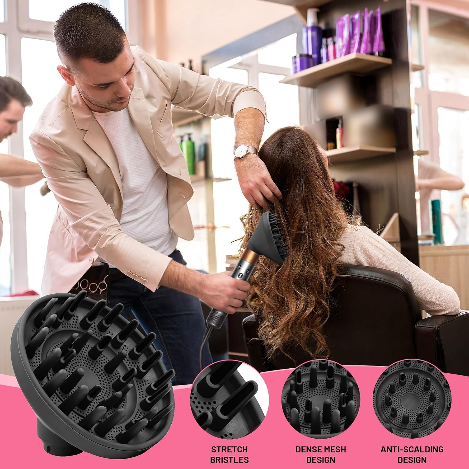 Verbeterde diffuser voor Dyson Airwrap Styler, converteerbare föhn diffuser mondstuk speciaal ontworpen voor golvend - ShopVlot thumbnail 5