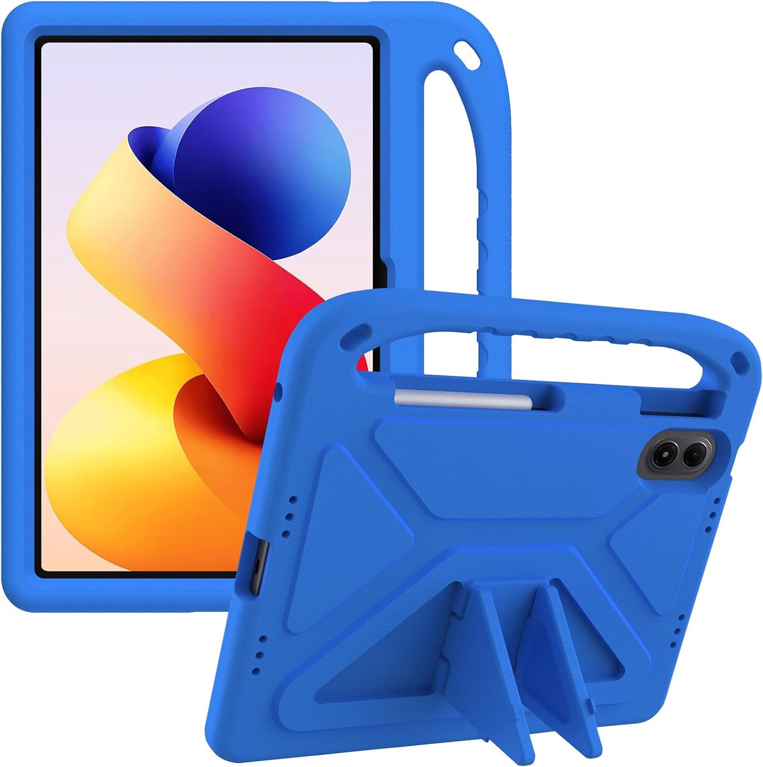 SnelShoppen - Shockproof Kids Tablet Case voor 12.1 Inch - EVA Foam Bescherming - Blauw - Geschikt voor Buiten en Thuis - Perfect voor Jongens en Meis