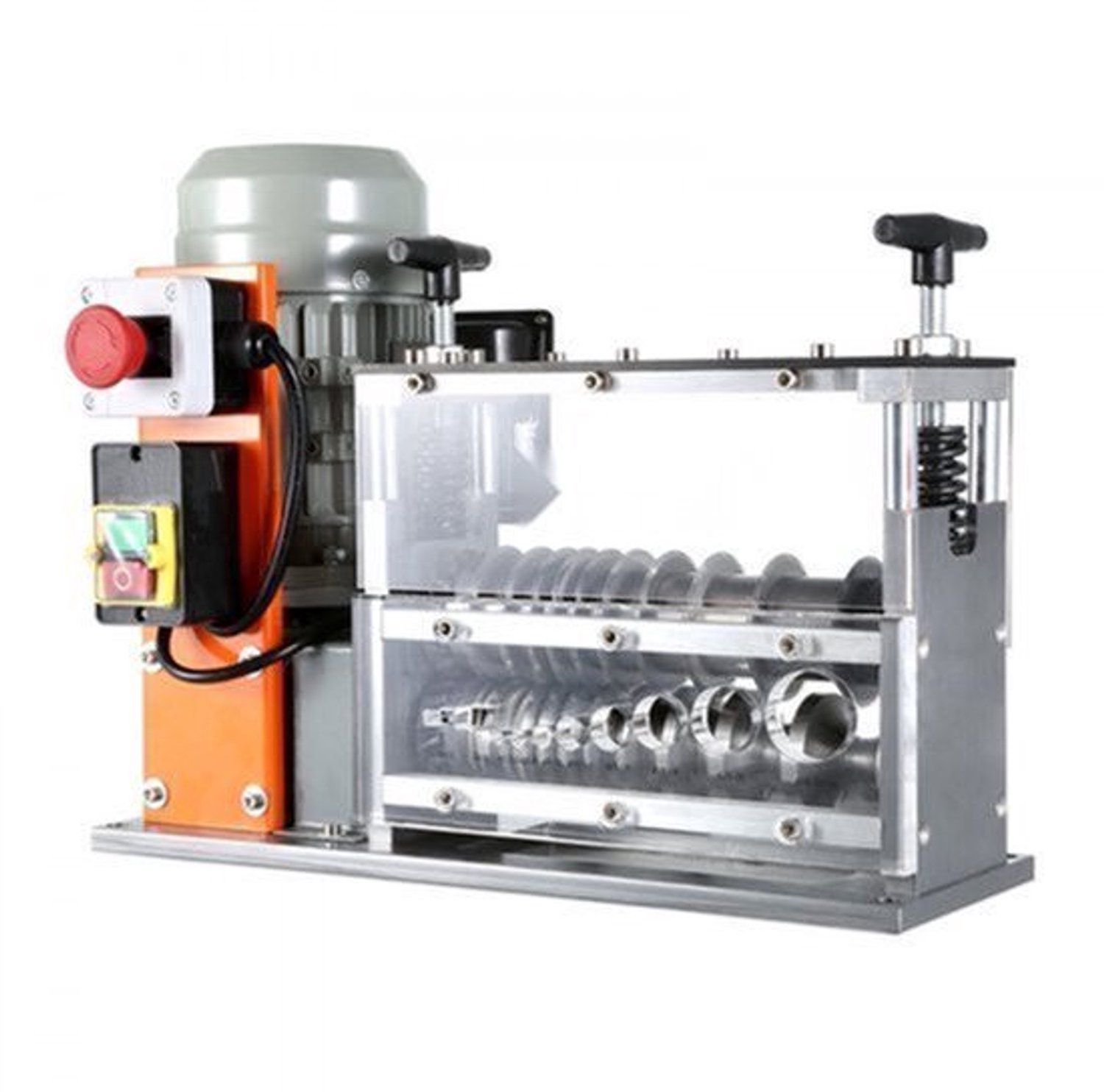 Kabelstripmachine - Elektrische kabel- en draadstripper - Capaciteit 1,5–32 mm - Vermogen 750 W - Snelheid 30 m/min - Mes van 65 Mn veerstaal - Voor koperdraad