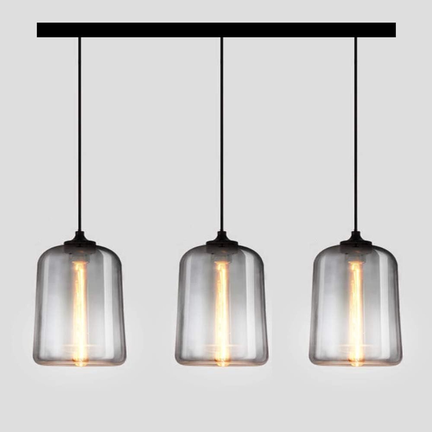 Smoke Glass Pendant Light, 3 Holders, ⌀25 cm - ShopVlot